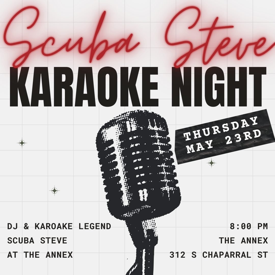 DJ &amp; Karaoke legend &quot;Scuba Steve&quot; 🎤 at The Annex! Join us for a night of #KARAOKE and fun! ⚡️
All Day Thursday HAPPY HOUR:
🍾$4 Bubbles
🌸$6 Pink Starburst Martini
🐦$6 Lazy Bluebonnet Martini
🥃$6 All Draft Beers
.
.
.
Lord-Steven Scu