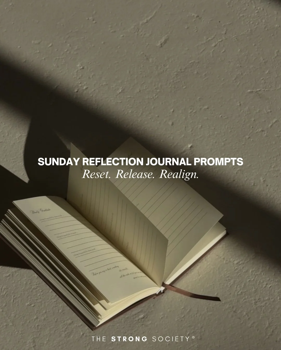 Sundays are for slowing down, reflecting and resetting. 

Take a few minutes to journal, release anything that doesn&rsquo;t serve you and realign for a fresh new week!✨

&hellip;
#wellness #healthandwellness #journalprompt #thestrongsociety #mindset