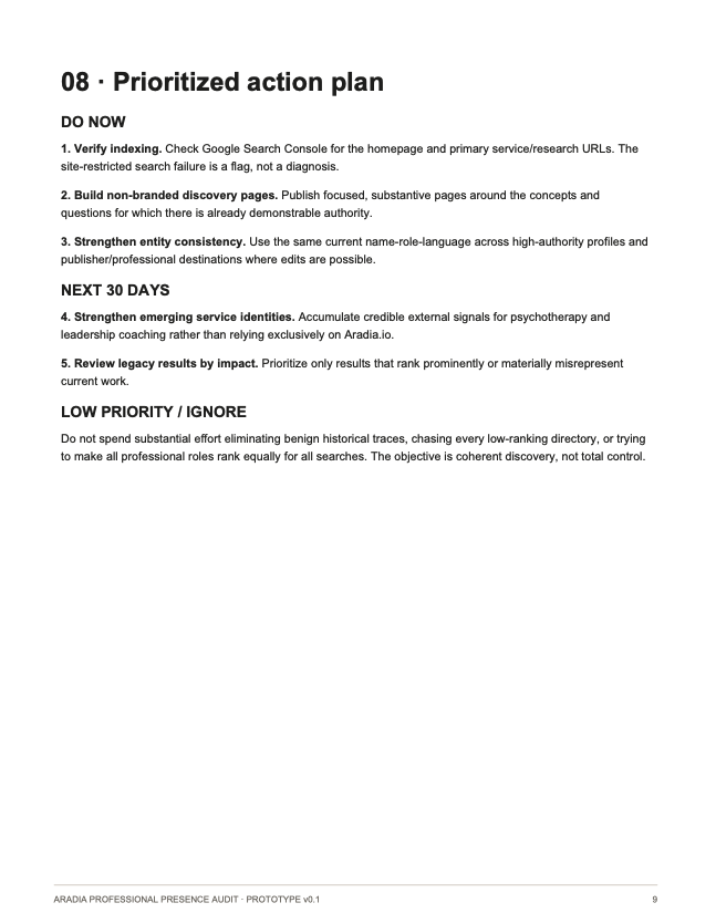 Sample Professional Presence Audit_Priotized Action Plan.png