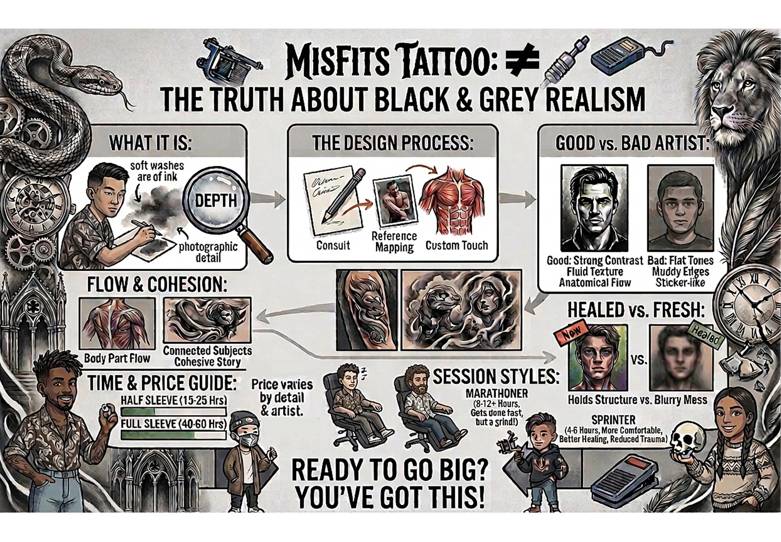 Mastering the Details: Finding the Best Black &amp; Grey Realism Tattoo Artist in Vaughan and Toronto