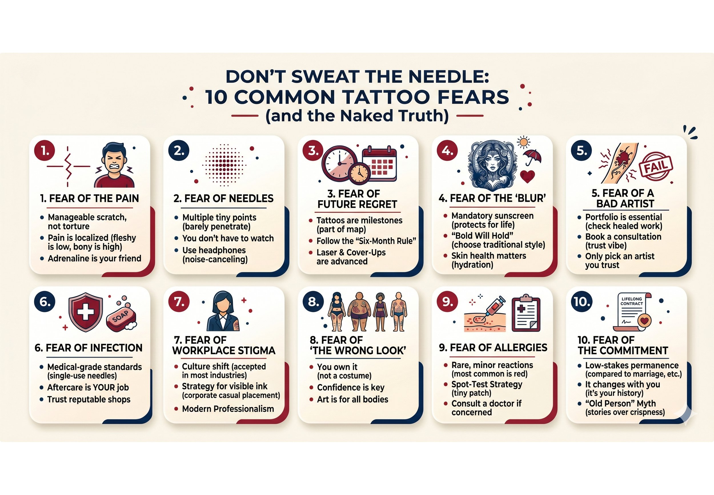 Don’t Sweat the Needle: 10 Common Tattoo Fears (and the Naked Truth)