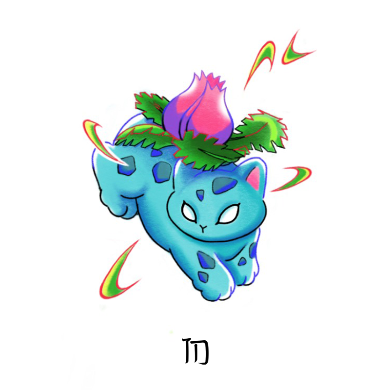 Pokemon Ivysaur Cat