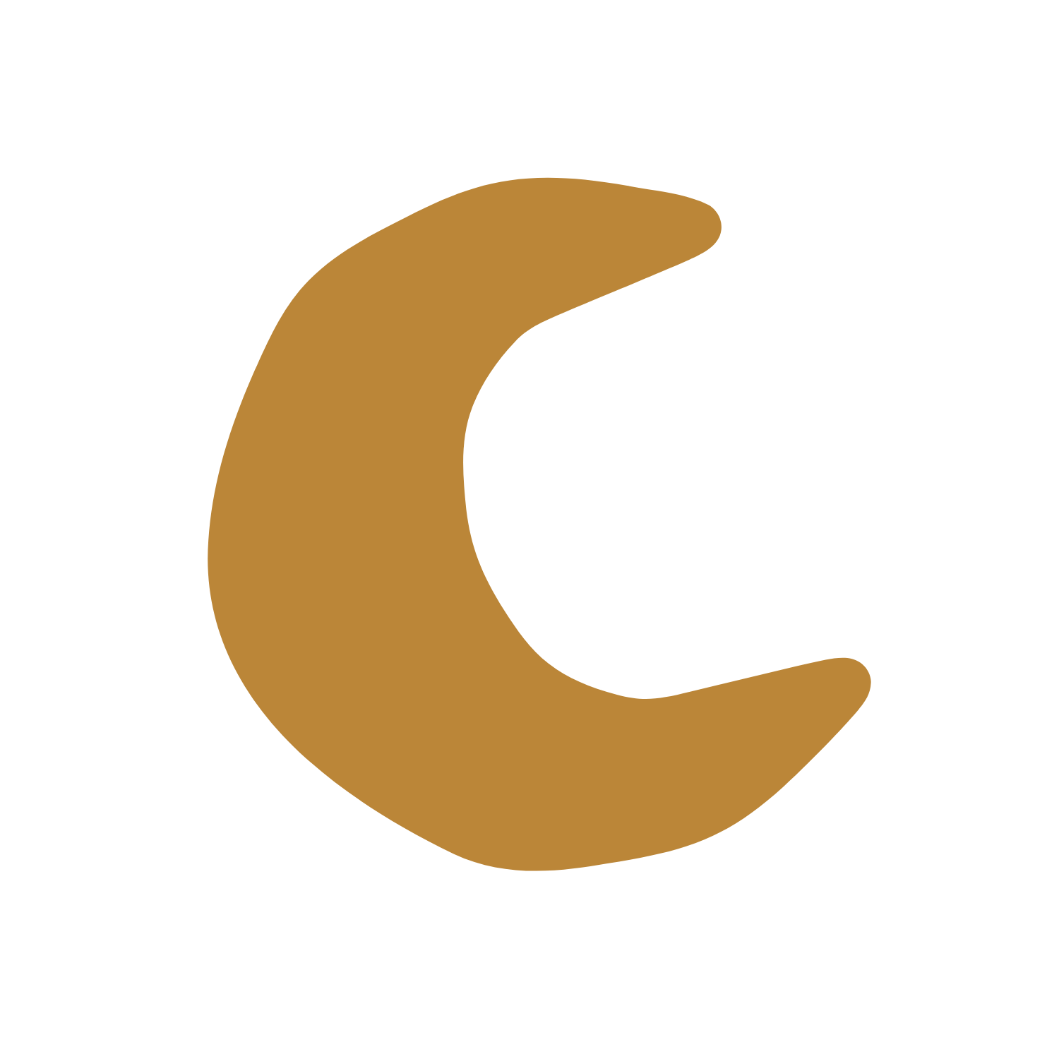 A gold-colored crescent moon icon