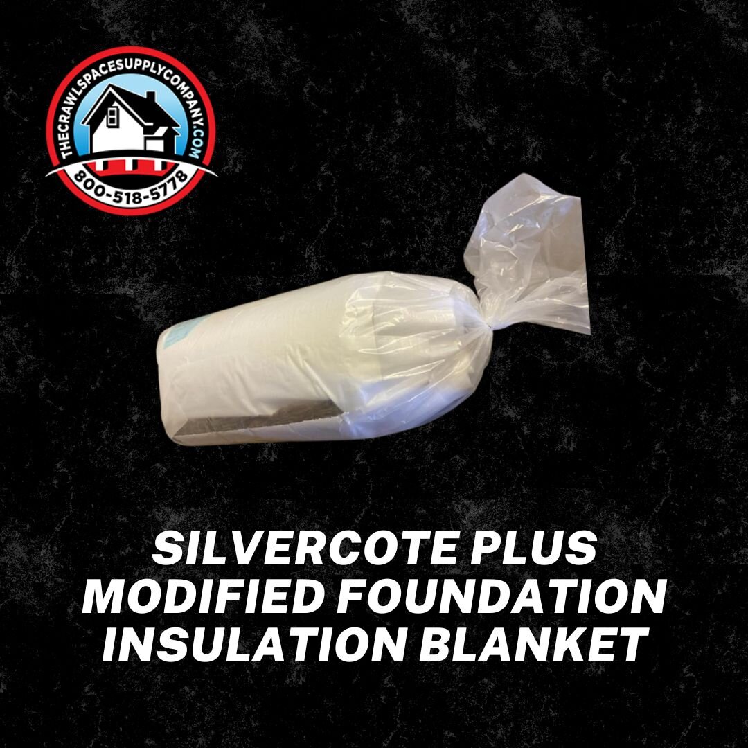 Exclusively available at The Crawlspace Supply Company, the Silvercote Plus is a top-of-the-line modified foundation insulation blanket. It features a Silvercote Single-faced R-10 white/foil perforated facing on one side and a premium 6.5 mil Viper c