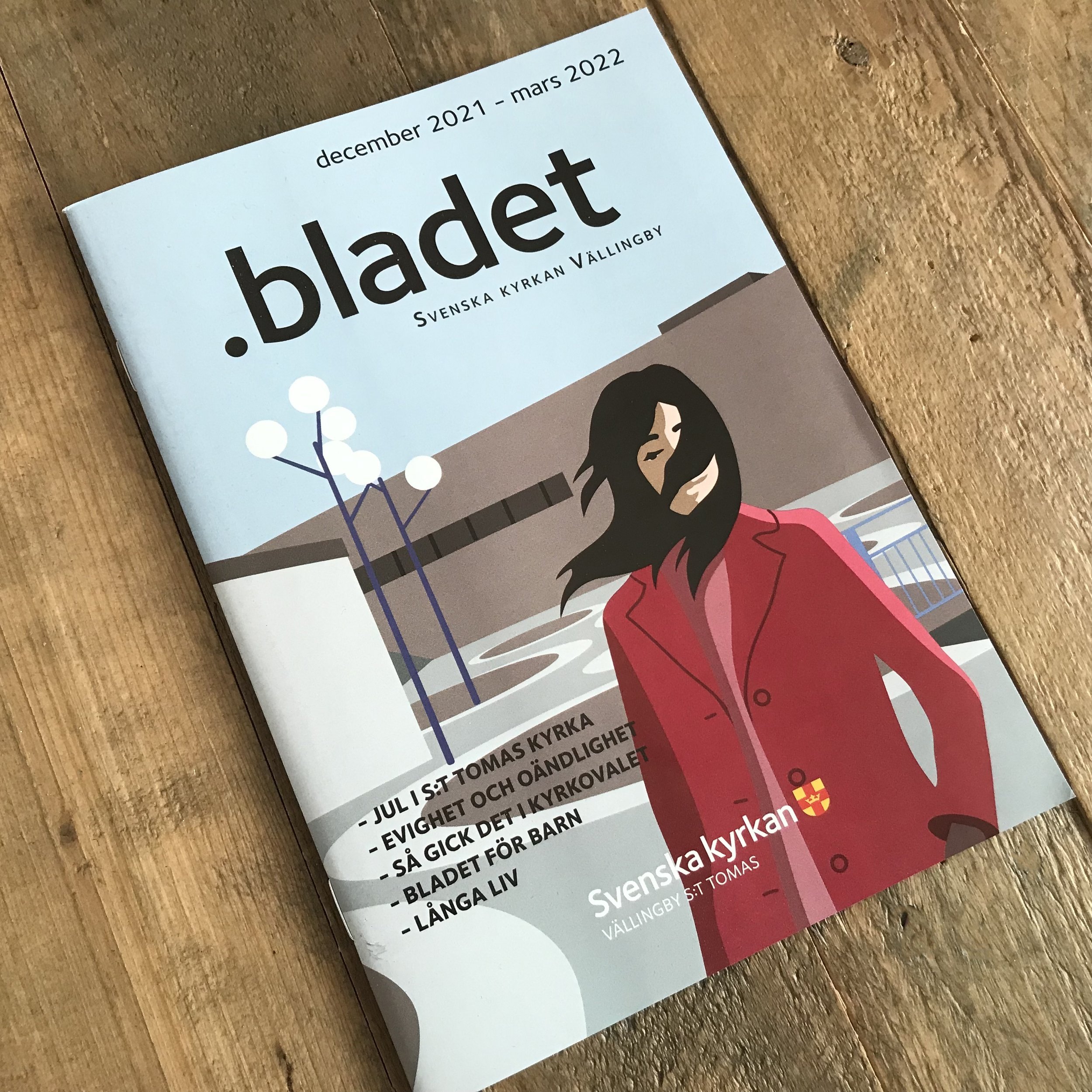 Senaste numret av församlingstidningen Bladet, för Svenska kyrkan Vällingby