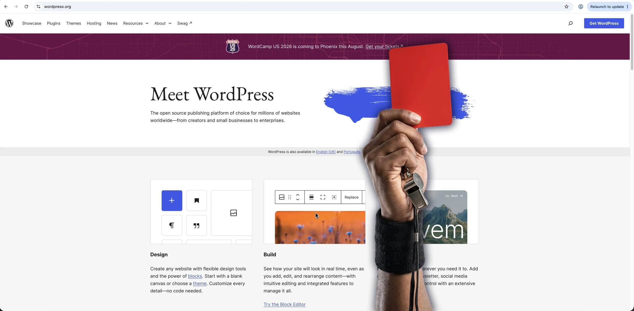 Wordpress får rött kort