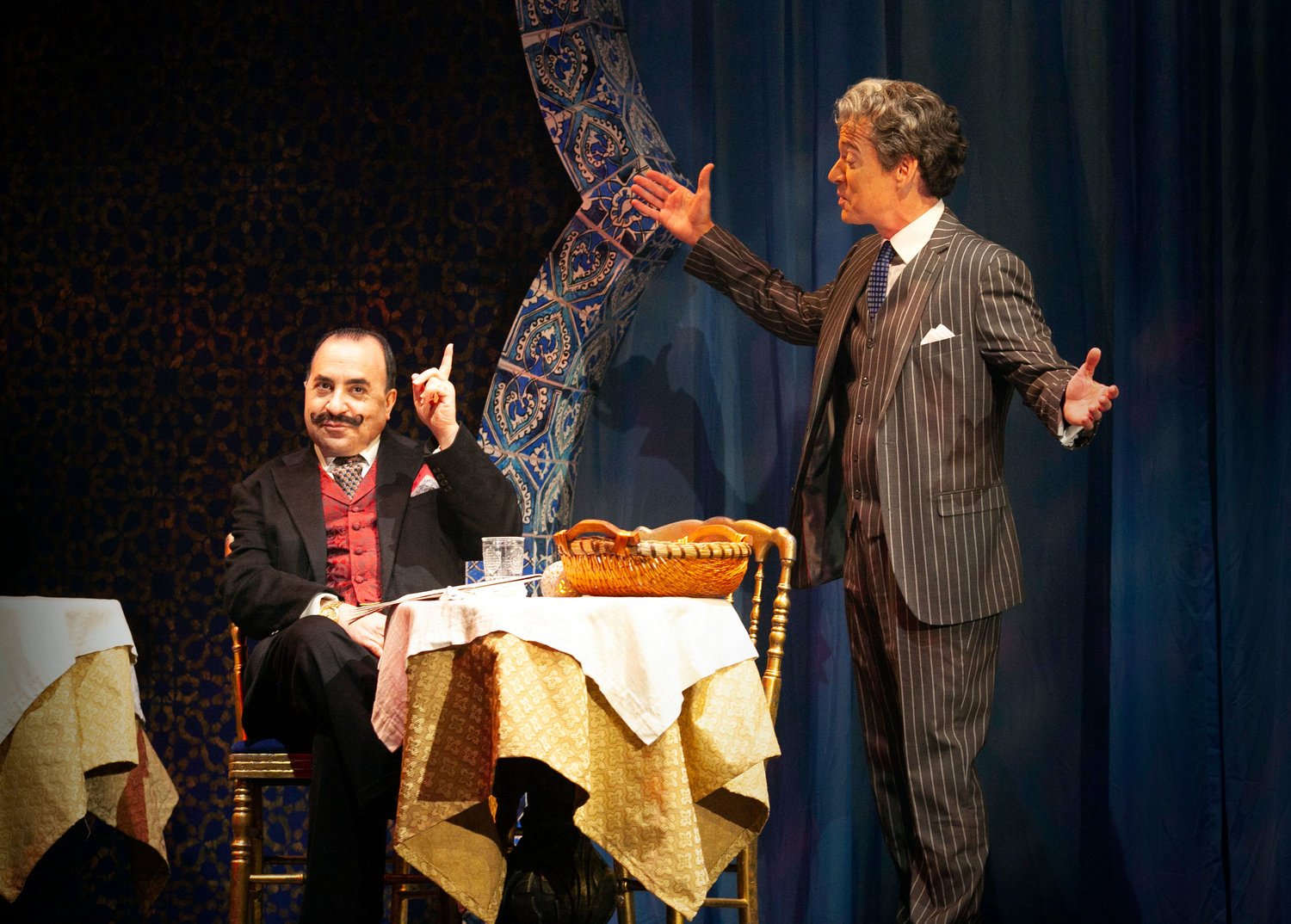  Steven Rattazzi and Christopher Gurr in Agatha Christie’s Murder on the Orient Express at the Ogunquit Playhouse. Photo by Jay Goldsmith 