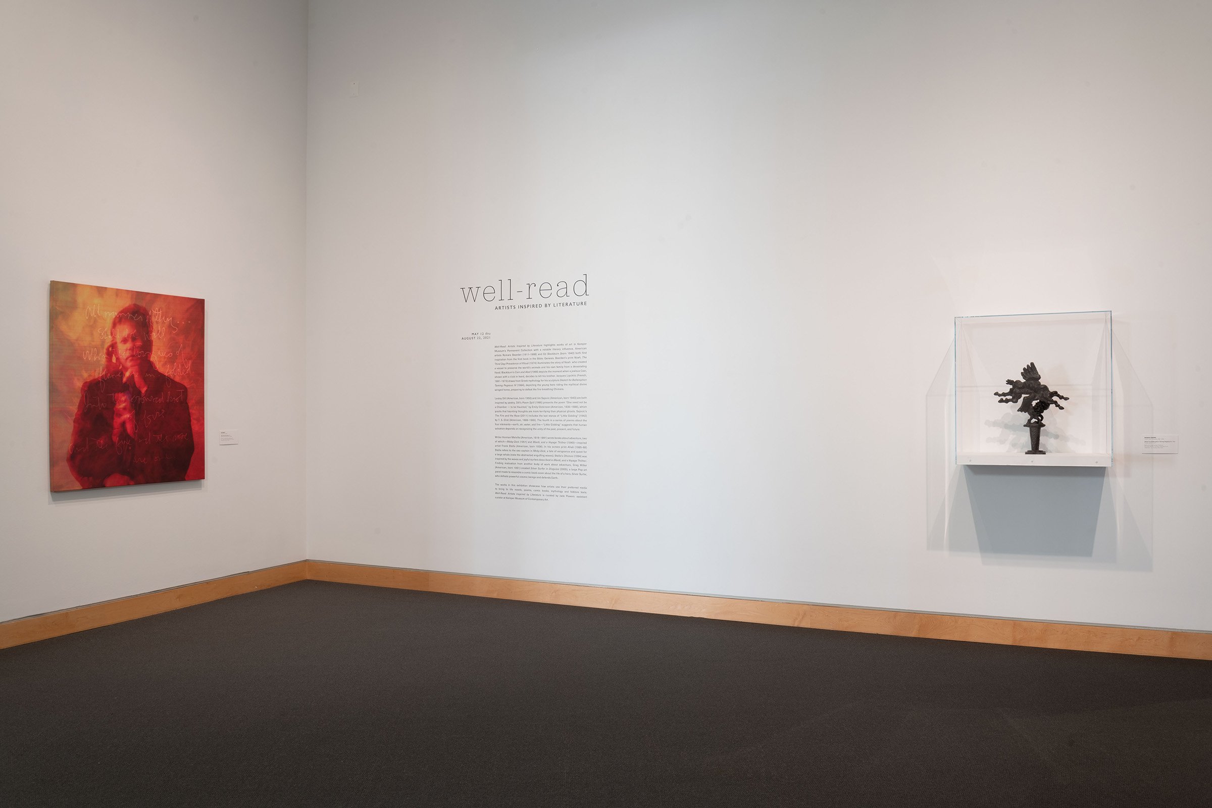 Installation view, “Well-Read: Artists Inspired by Literature,” May 12–August 31, 2021, Kemper Museum of Contemporary Art. Photo: E. G. Schempf, 2021.