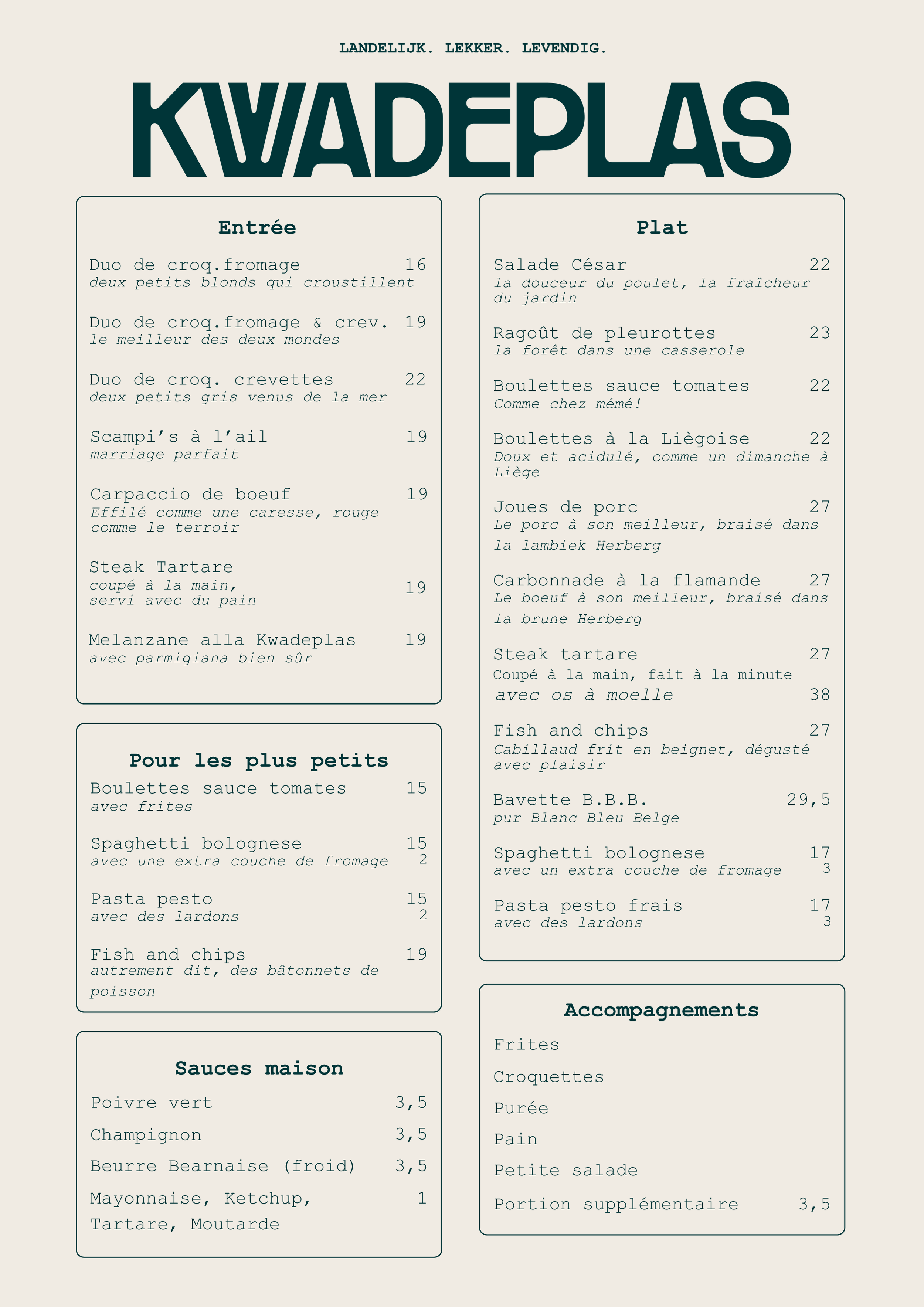 Entrées et plats pour les plus jeunes et vieux entre nous