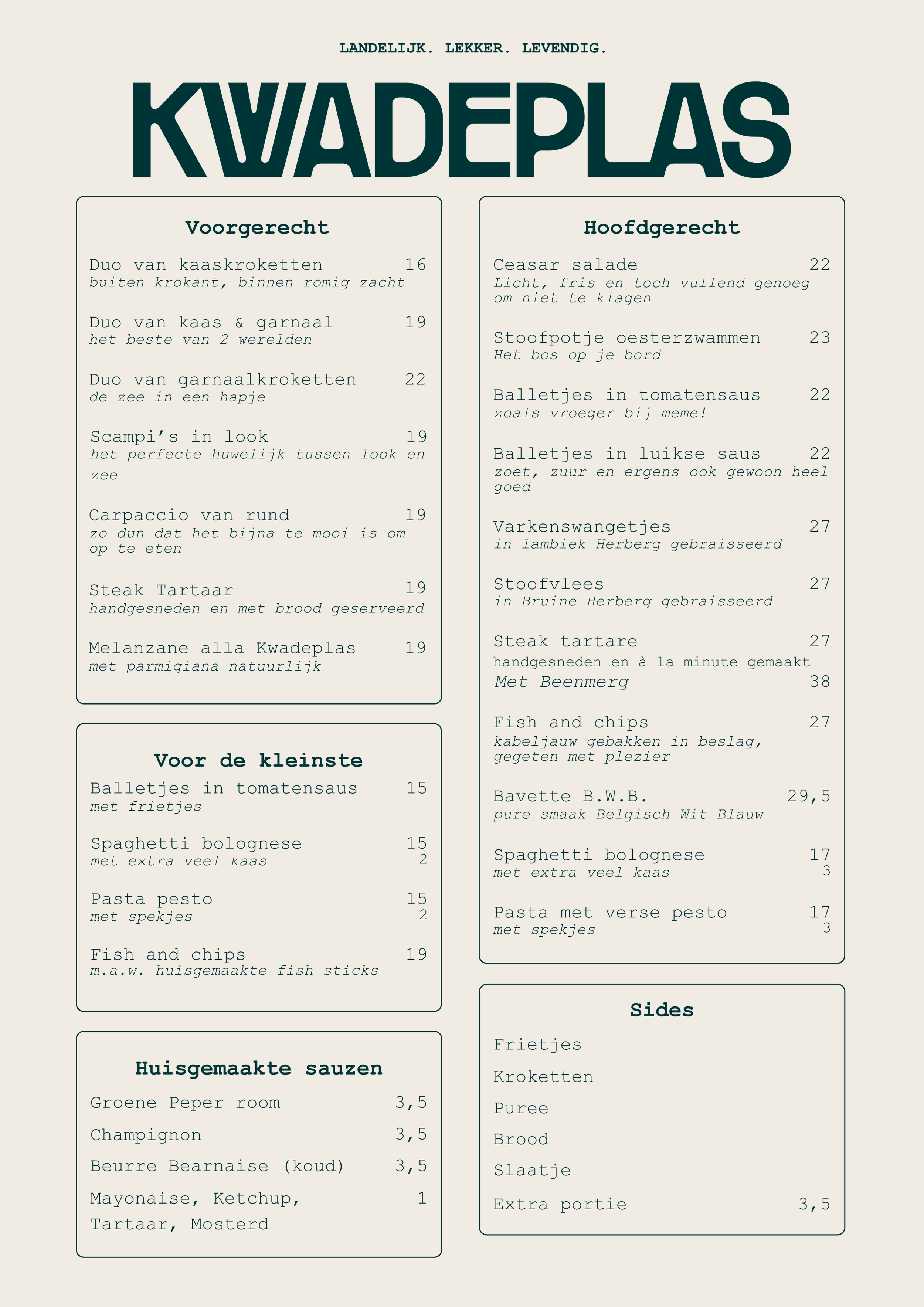 Voorgerechten en hoofdgerechten voor jong en oud