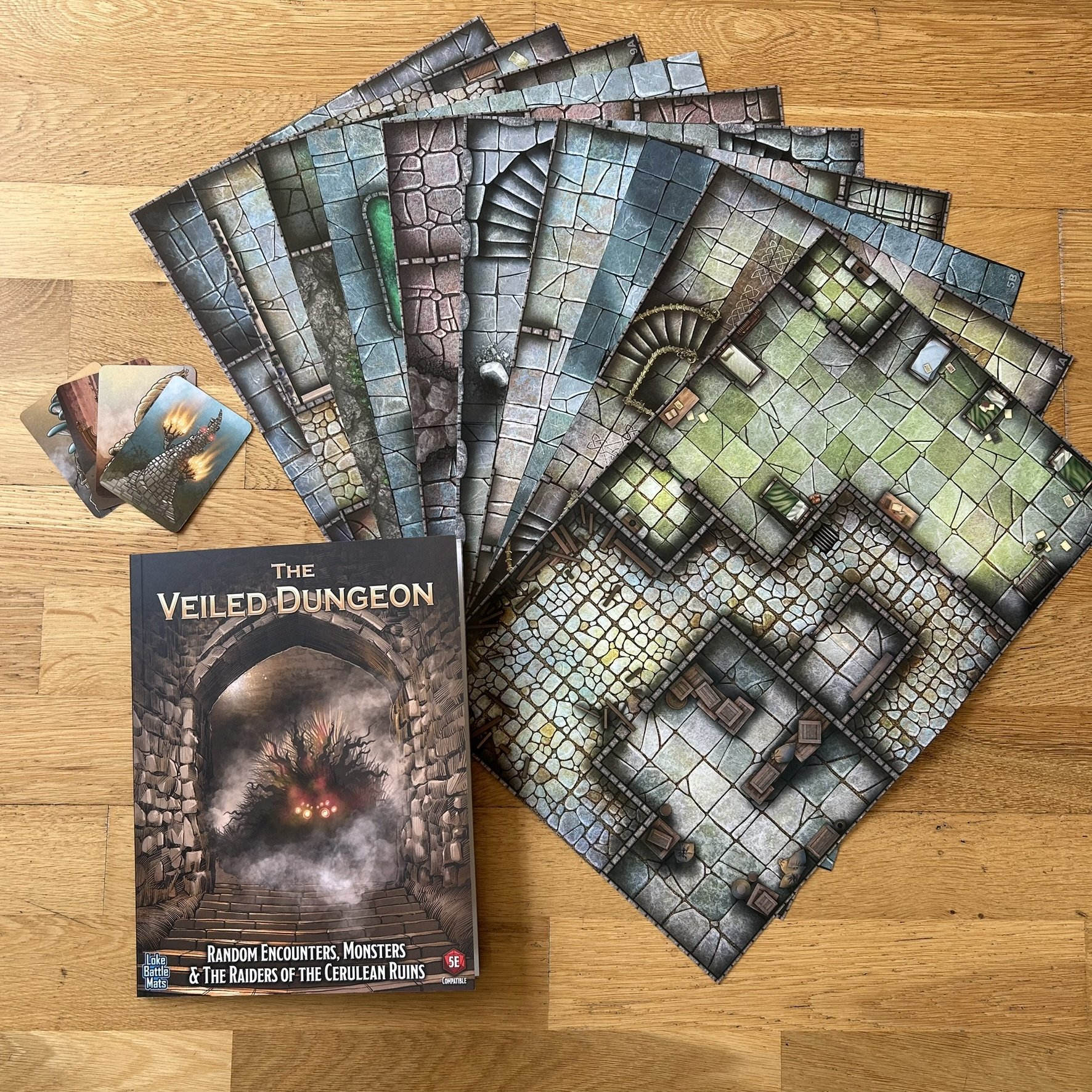 RPG Toolbox - The Veiled Dungeon - Maps and an Adventure, Encounters & Monsters Book & cards