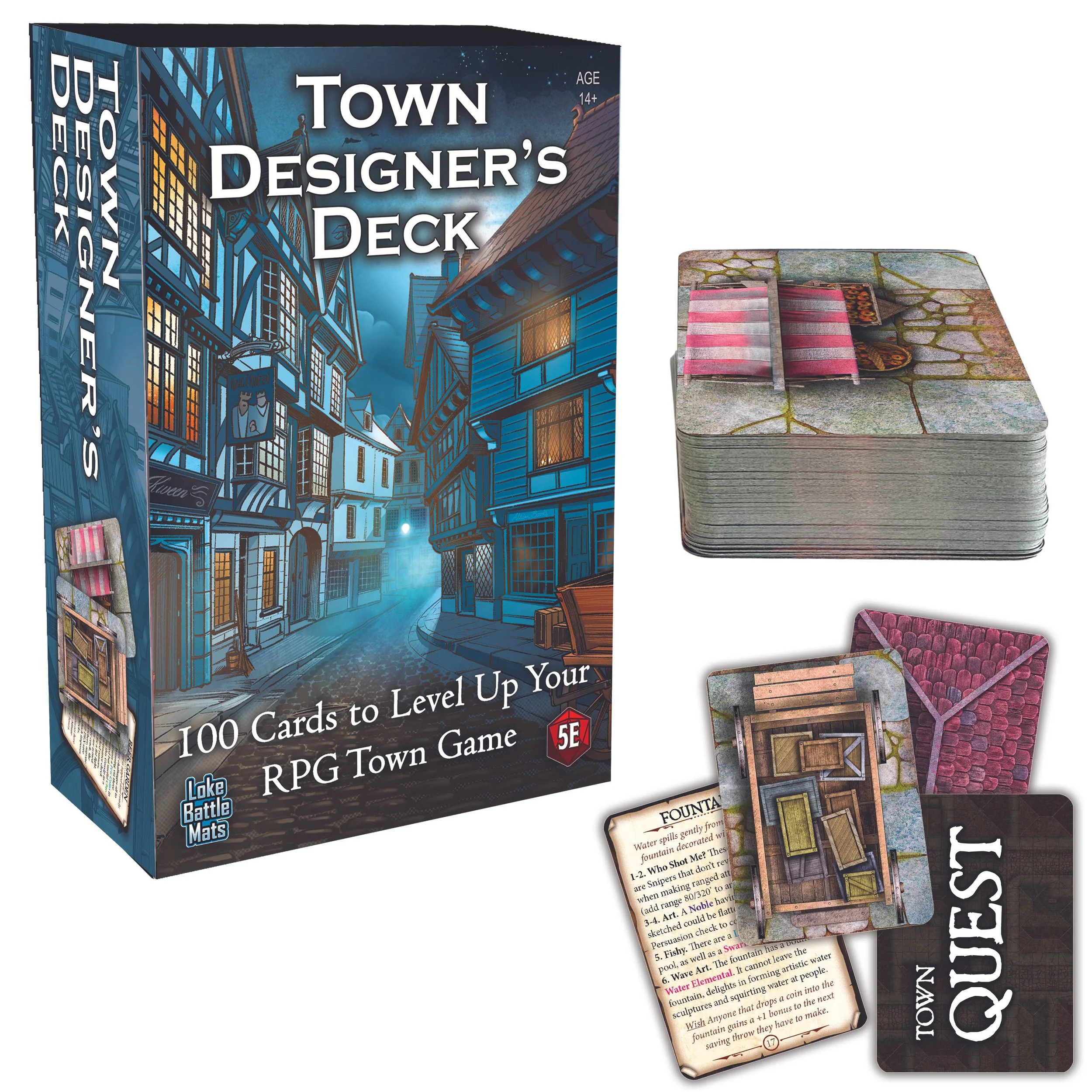 Town Designer’s Deck - 100 Card Town Encounter Generator (pre order ships November)