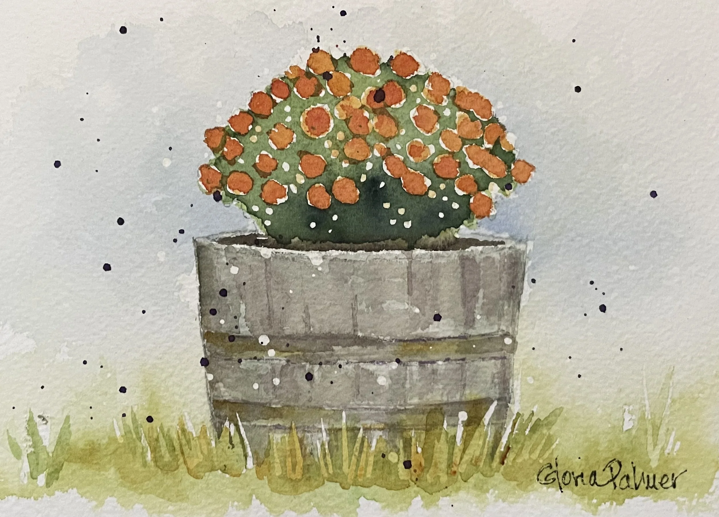 Barrel of Mums