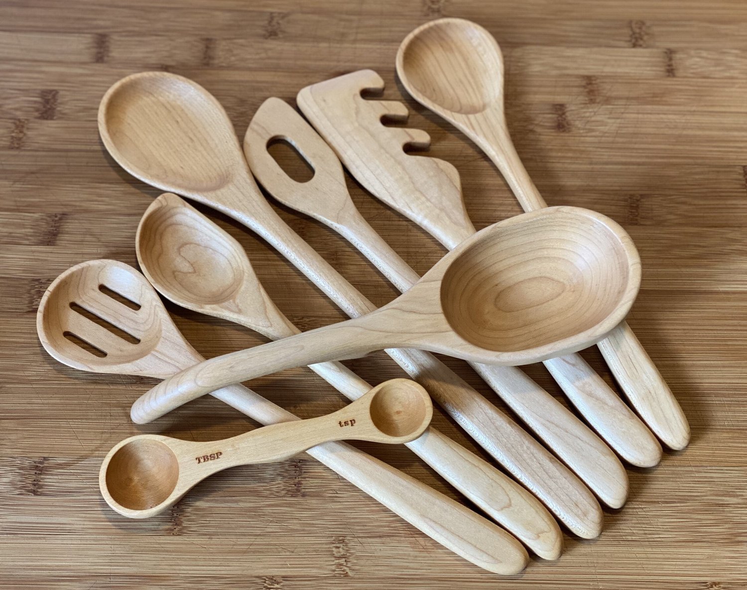 Maple Wood Kitchen Utensils — Window Panes MDI