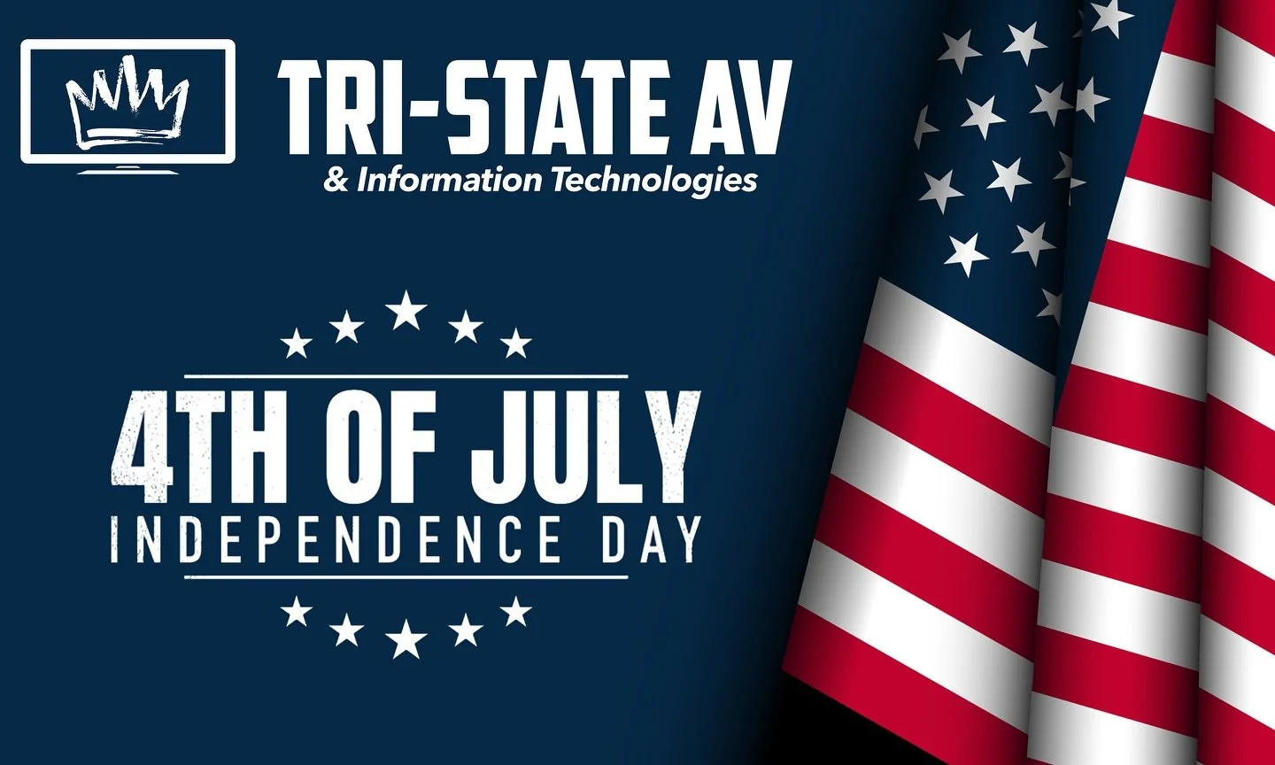 🎇 Happy 4th from Tri‑State AV! 🇺🇸
Today&rsquo;s forecast:
💥 Fireworks in the sky
📺 Big games on obnoxiously large TVs
🍔 Burgers, brats &amp; Bluetooth
🎶 Freedom cranked to full volume

We&rsquo;re proud to be an American business helping folks
