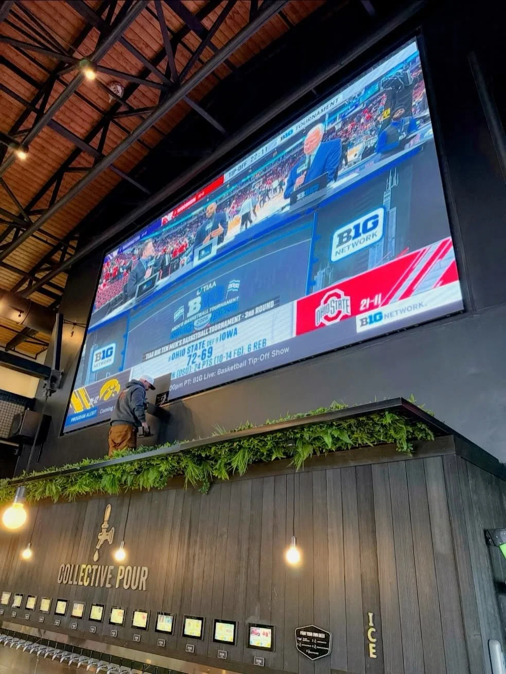 LED Wall service day. Got these two tuned up just in time for March Madness. #LEDWall #TriStateAV