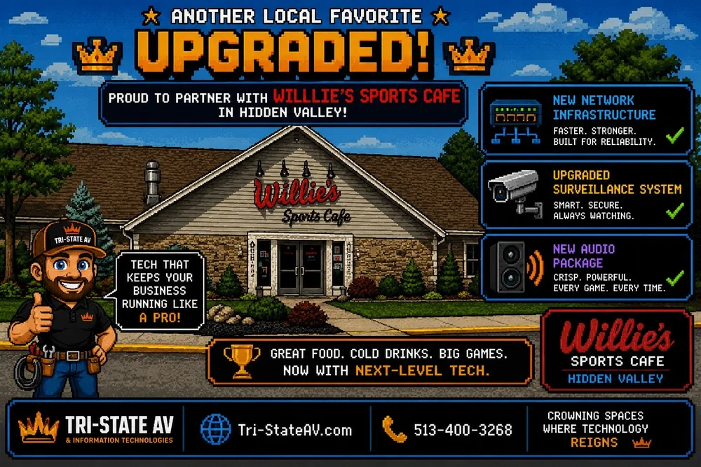 Willie’s Sports Cafe customer spotlight graphic announcing the technology upgrade