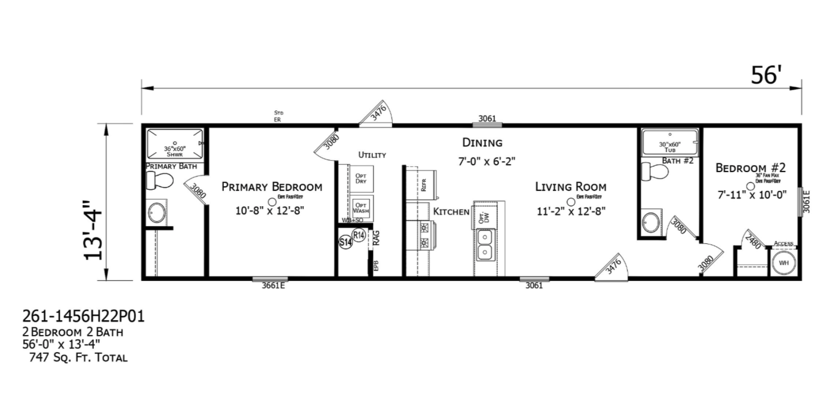 Prime 14 x 56 2 Bed 2 Bath