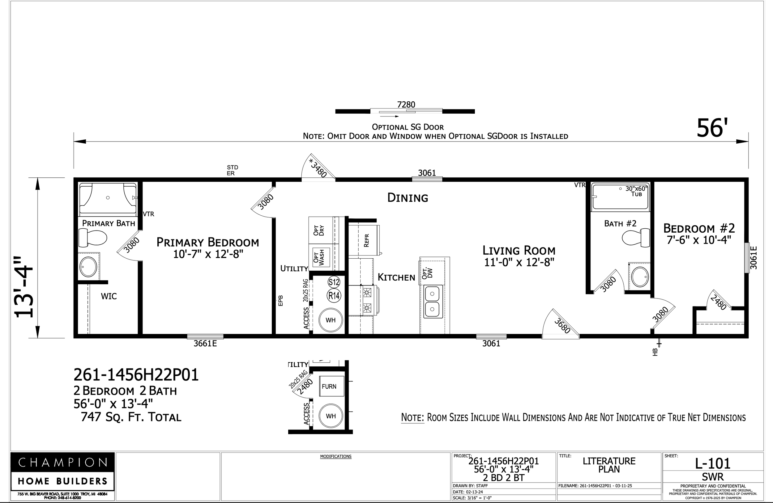 Prime 14 x 56 2B/2BA 747 Sq Ft