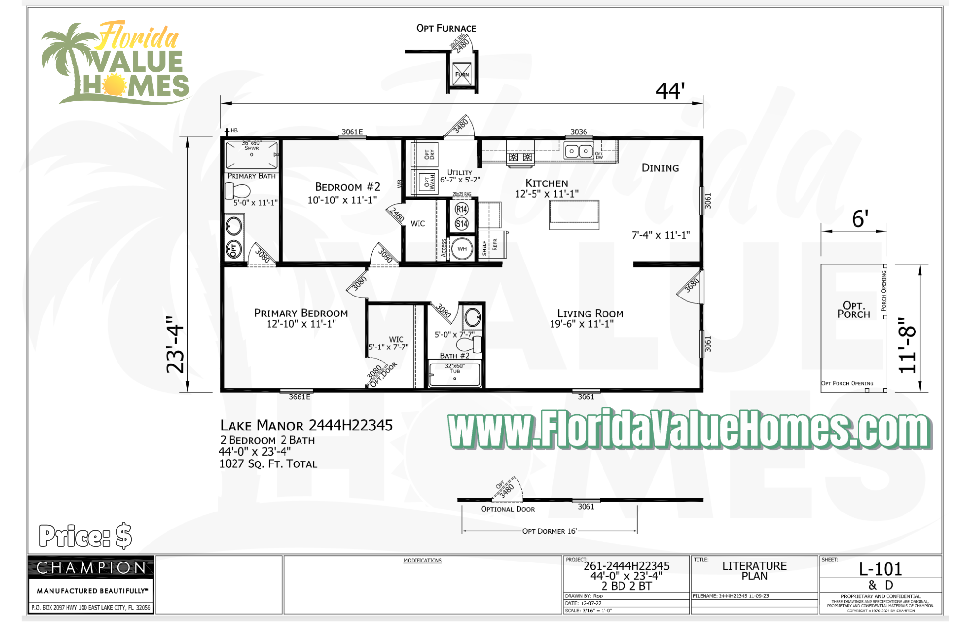 Lake Manor 24 x 44 2B/2BA