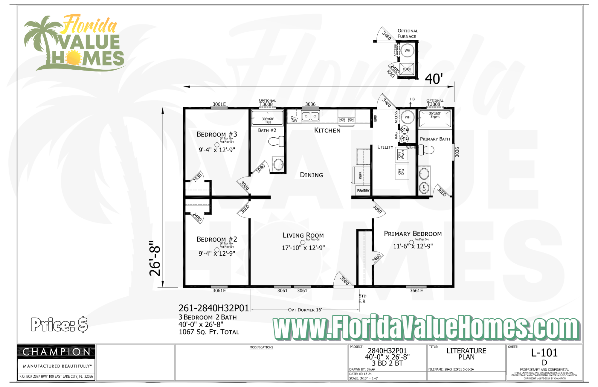 Prime 28 x 40 3B/2BA