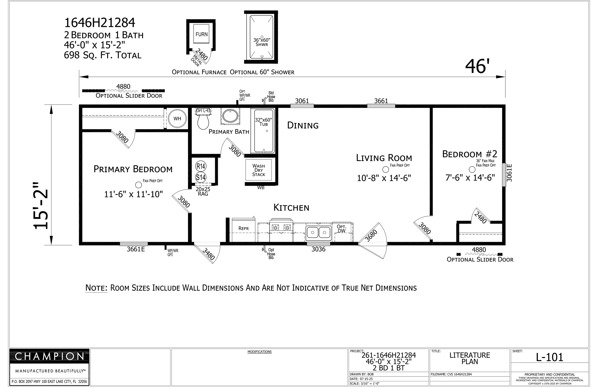 Champion CVS 16 x 46 2 Bed 2 Bath 