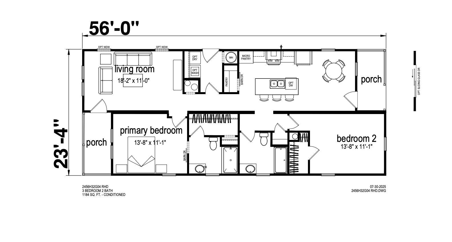 Key Largo 24x56 2 Bed 2 Bath (1,311 Sq Ft) - MARTELLE - 2456H22G04