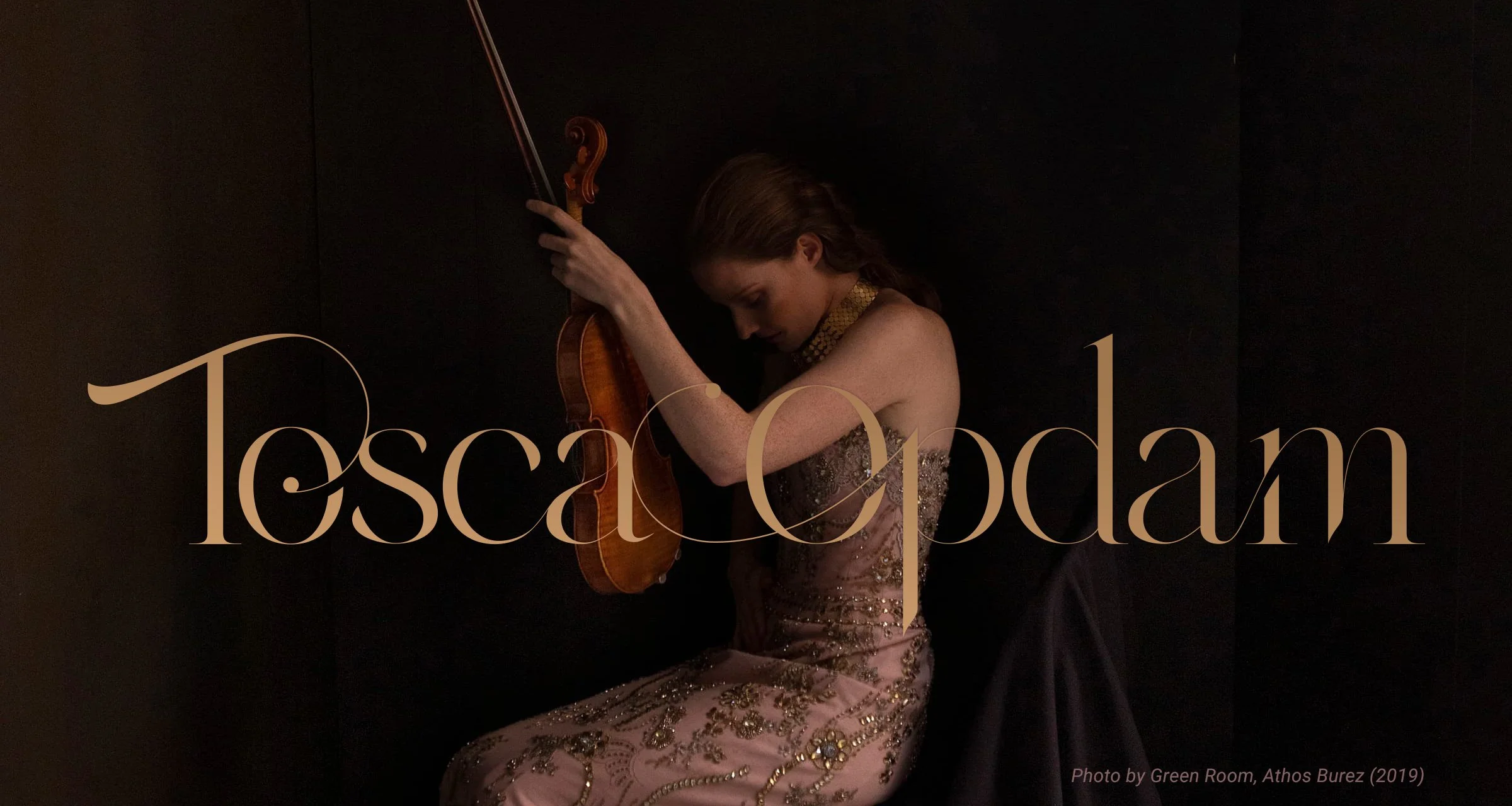 Tosca Opdam identity: poster with her logo. Photo by Green Room, Athos Burez (2019)