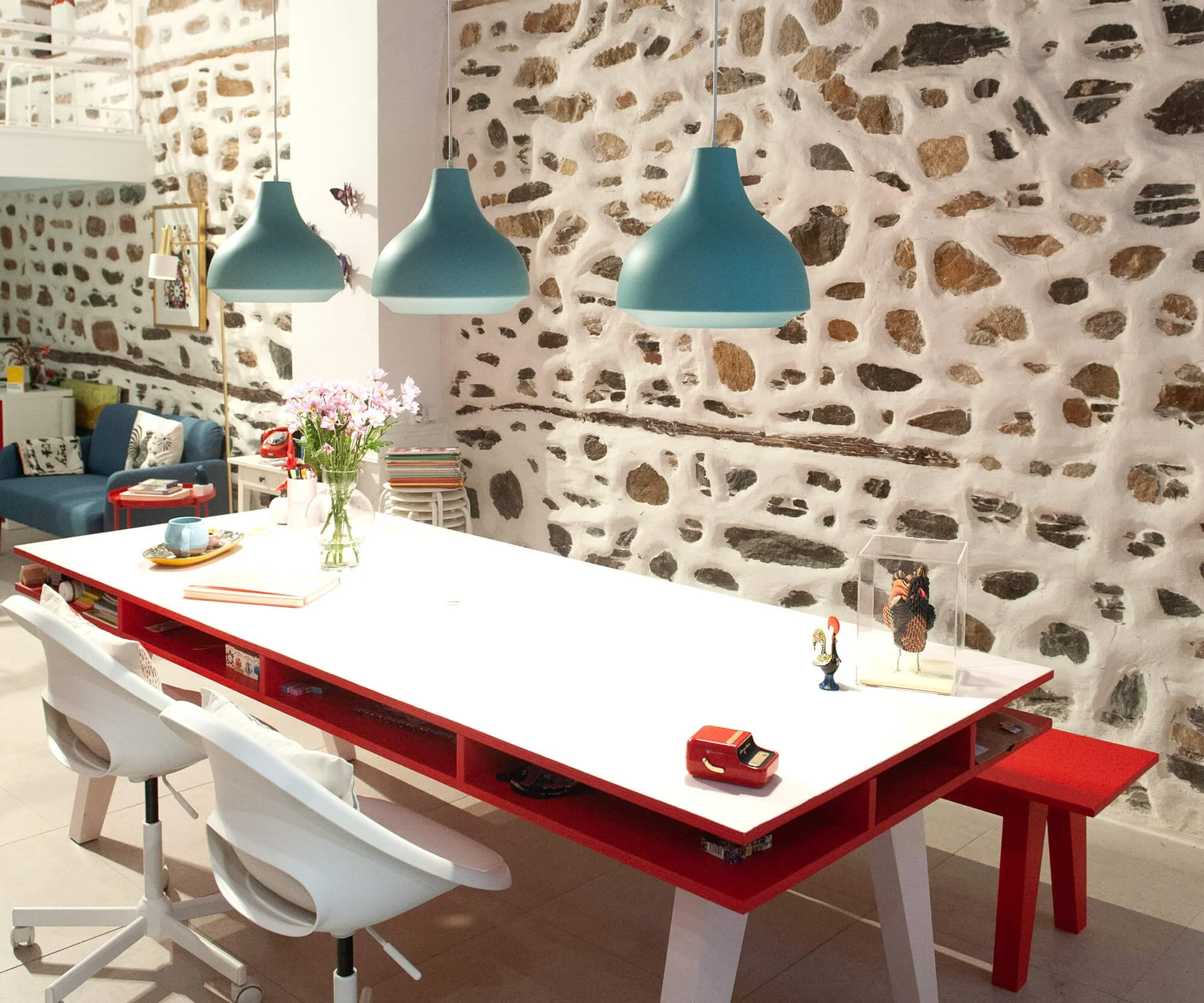 Until Sunday Studio: main room with big table.