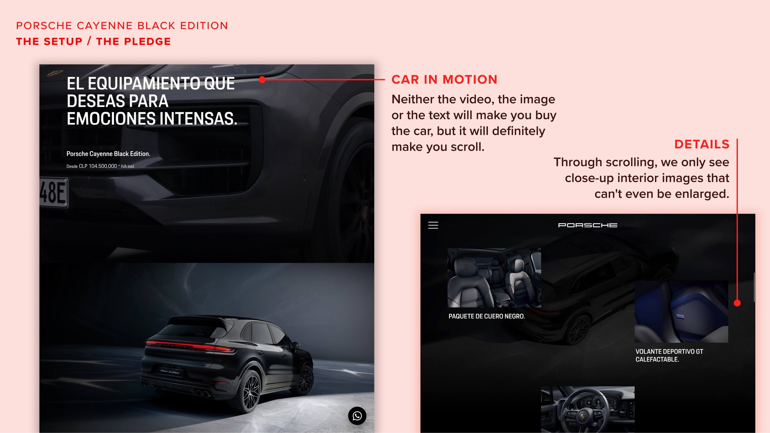 The setup. Video and details create anticipation. Just enough to keep you scrolling.