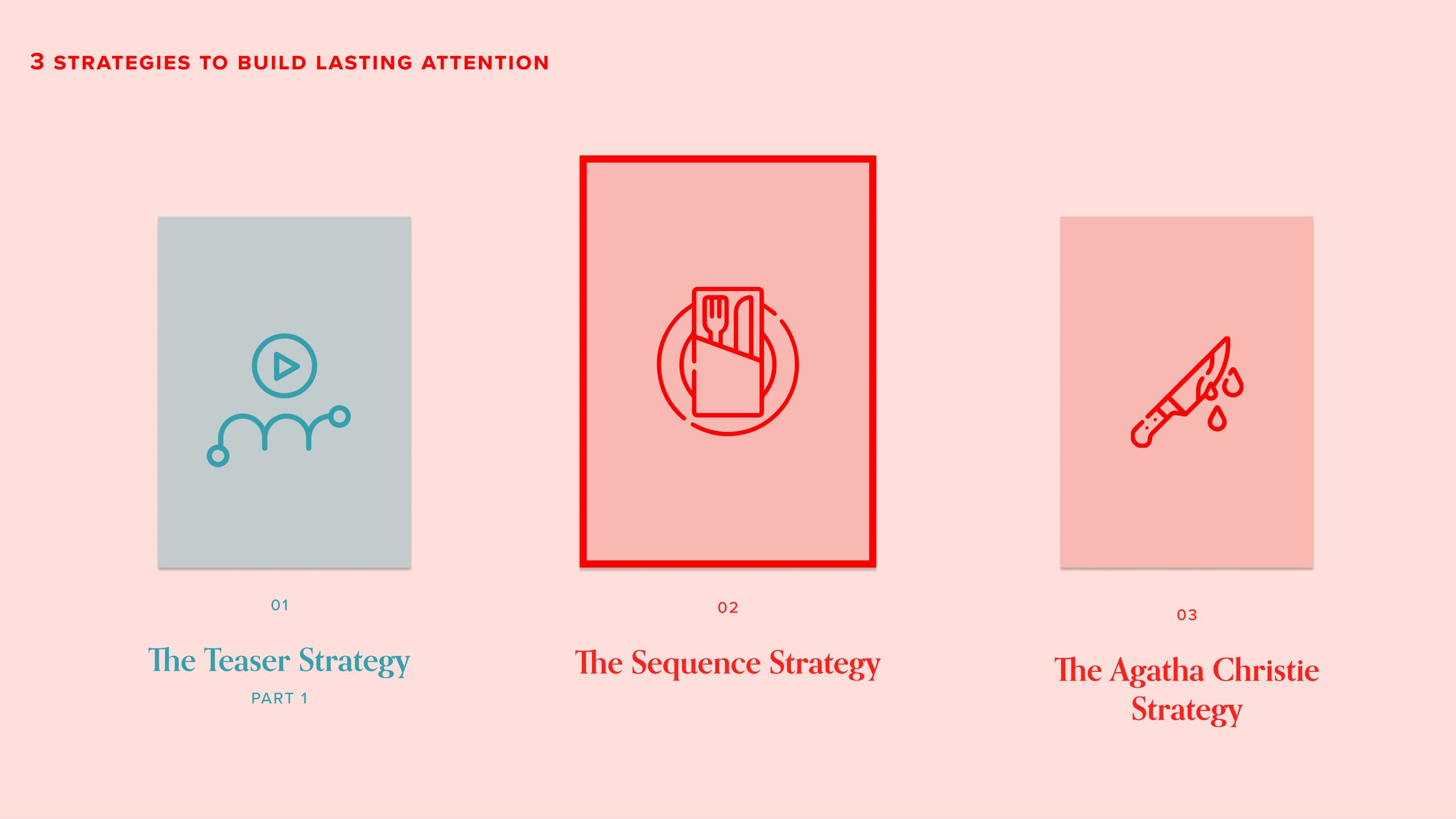 3 strategies to build lasting attention. They derive from my personal analysis of the cinematic world.