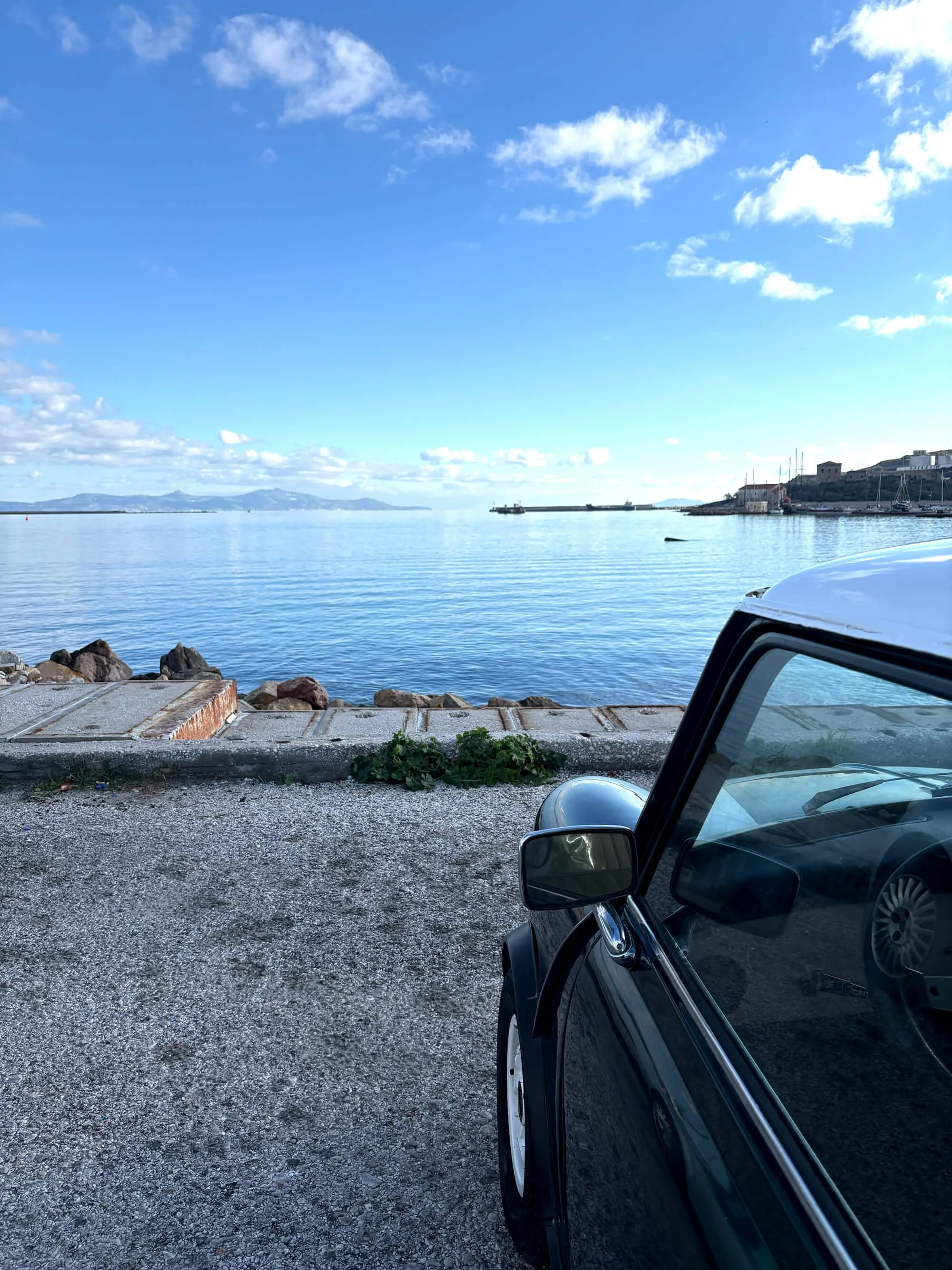 View of Syros from my Mini Cooper car.