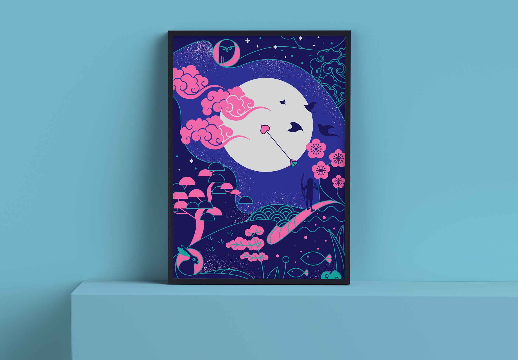 Shoot for the Moon Limited Edition Print designed by Chiara Aliotta. Limited Edition Print.