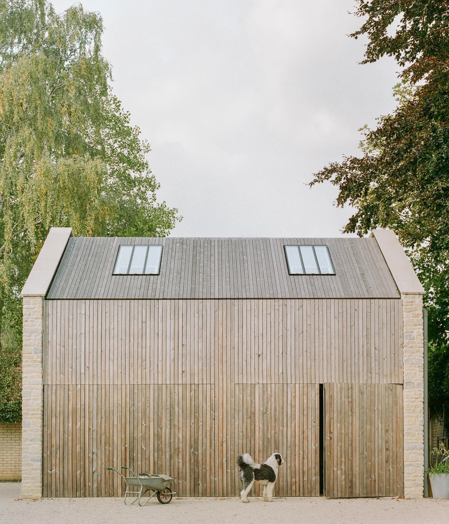 Last week we hit 10k followers (!) thank you for all your interest and support. In celebration here&rsquo;s a photo of the stone-gabled, timber-clad garage at our newly completely rural project - Follyfield (feat. Barry 🐶)

We are excited to share m