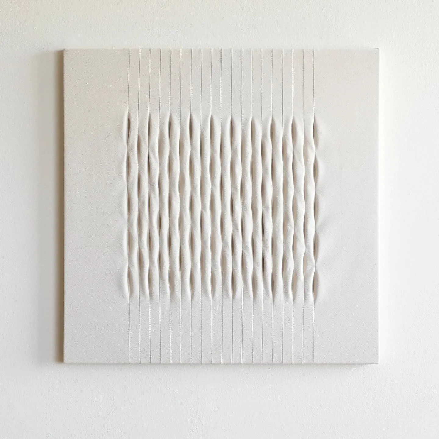 March Inventory Spotlight

Mary Little

Mary Little creates sculptural forms from cloth. Working with unbleached canvas, she uses tailoring and upholstery techniques&mdash;cutting, sewing, shaping&mdash;to build quiet, curved reliefs that exist somew