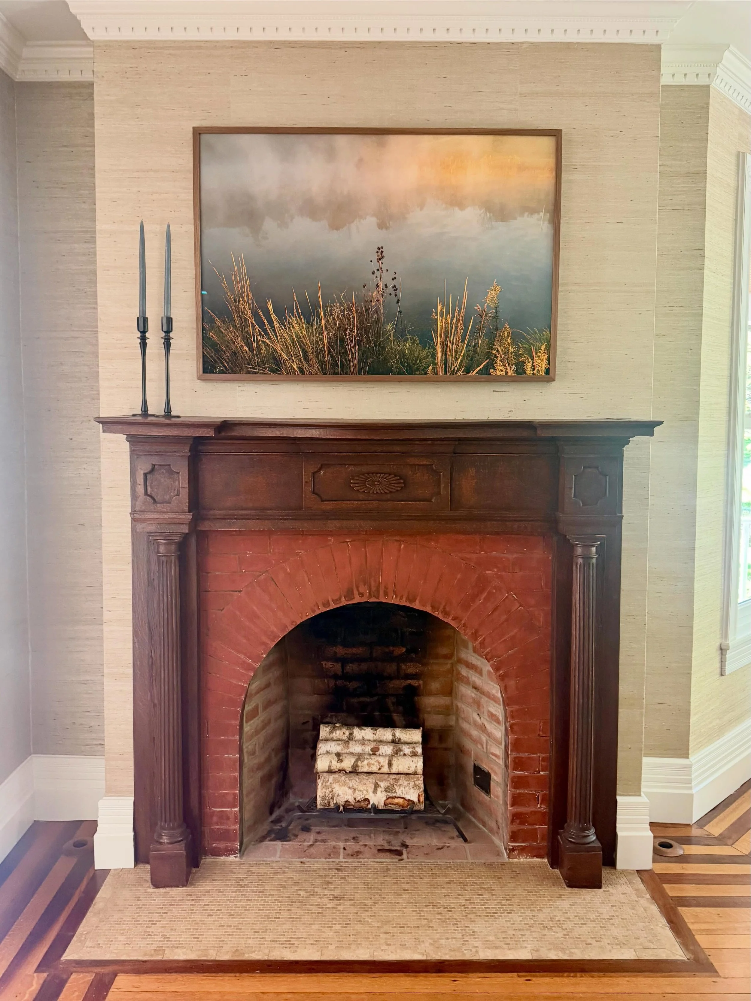New Work Alert*

We selected an arresting photograph by Dora Somosi to hang above the fireplace in the front hall. The image&rsquo;s remarkable clarity and subtle diffusion of color invite close study, revealing new details with each viewing.

Curati