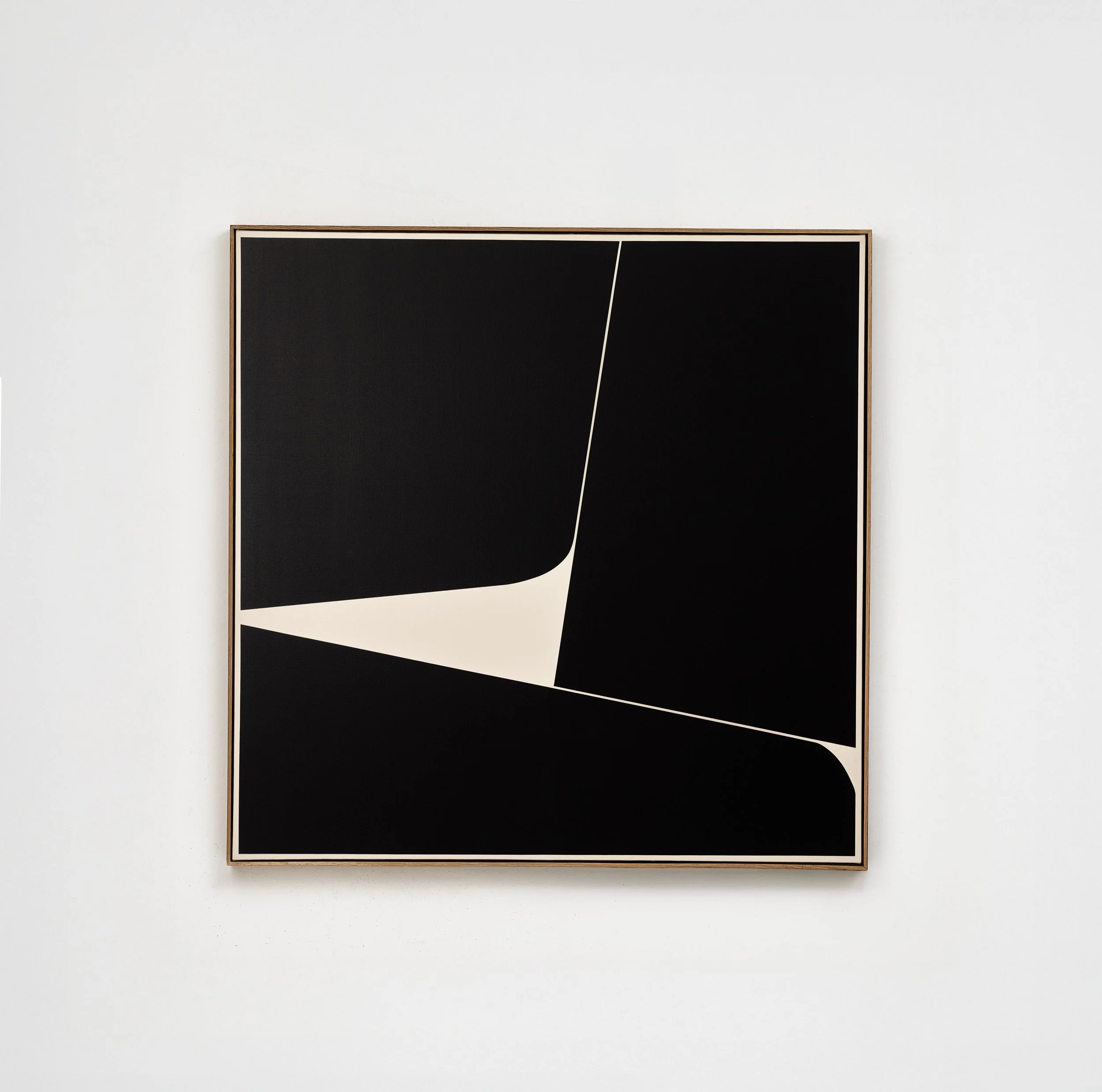 Eminetly, 2025, acrylic on canvas, 48" x 48", custom oak frame, $4,800