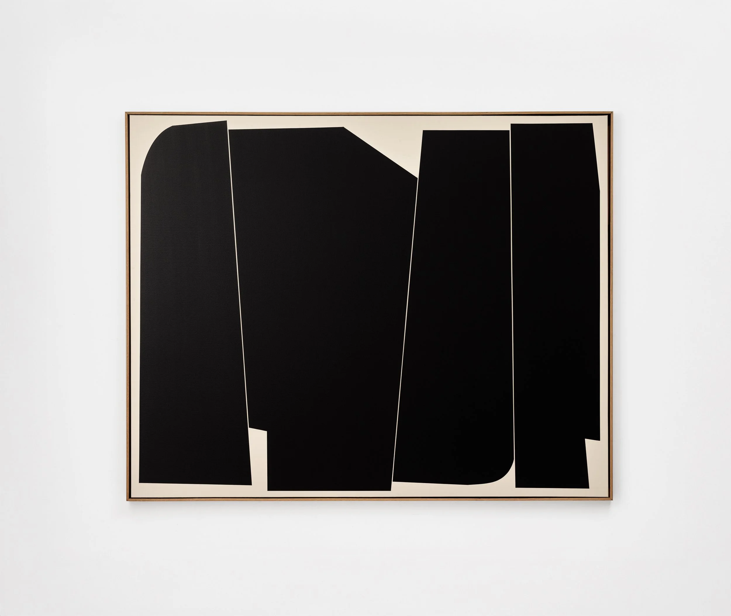 Insistence III, 2026, acrylic on canvas, 48" x 60", custom oak frame, $5,700