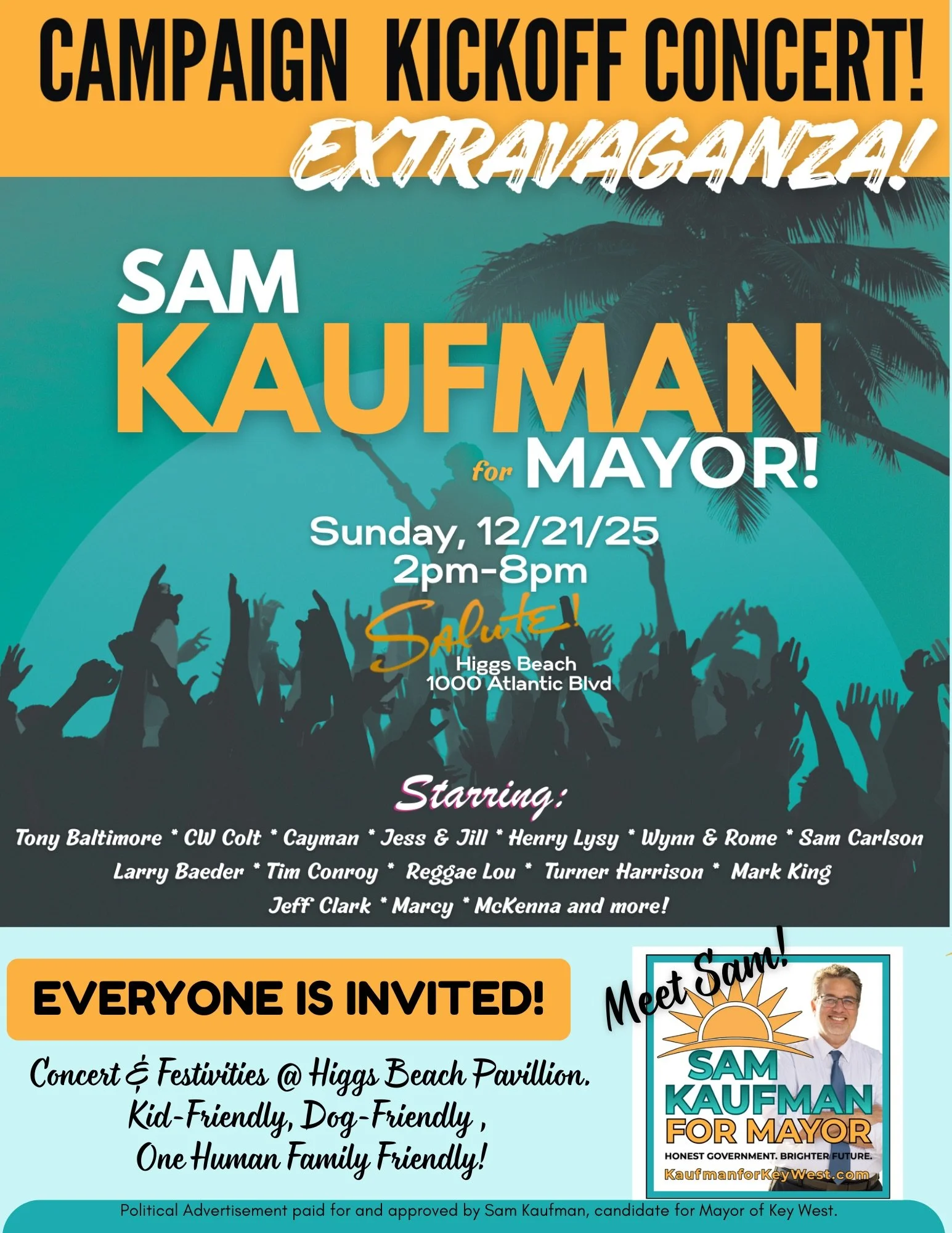 Join Us for Sam Kaufman’s Campaign Kickoff Concert!