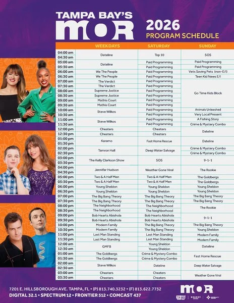 Programming schedule - WMOR - Tampa Bay