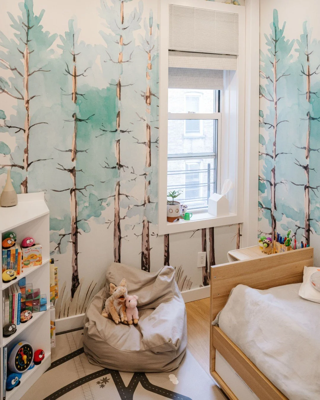 Kids&rsquo; rooms are the perfect place to PLAY with wallpaper!

Durable, eco-friendly peel-and-stick options make it easy to switch things up as your little one grows. Choosing timeless designs means the space can evolve&mdash;from a toddler&rsquo;s