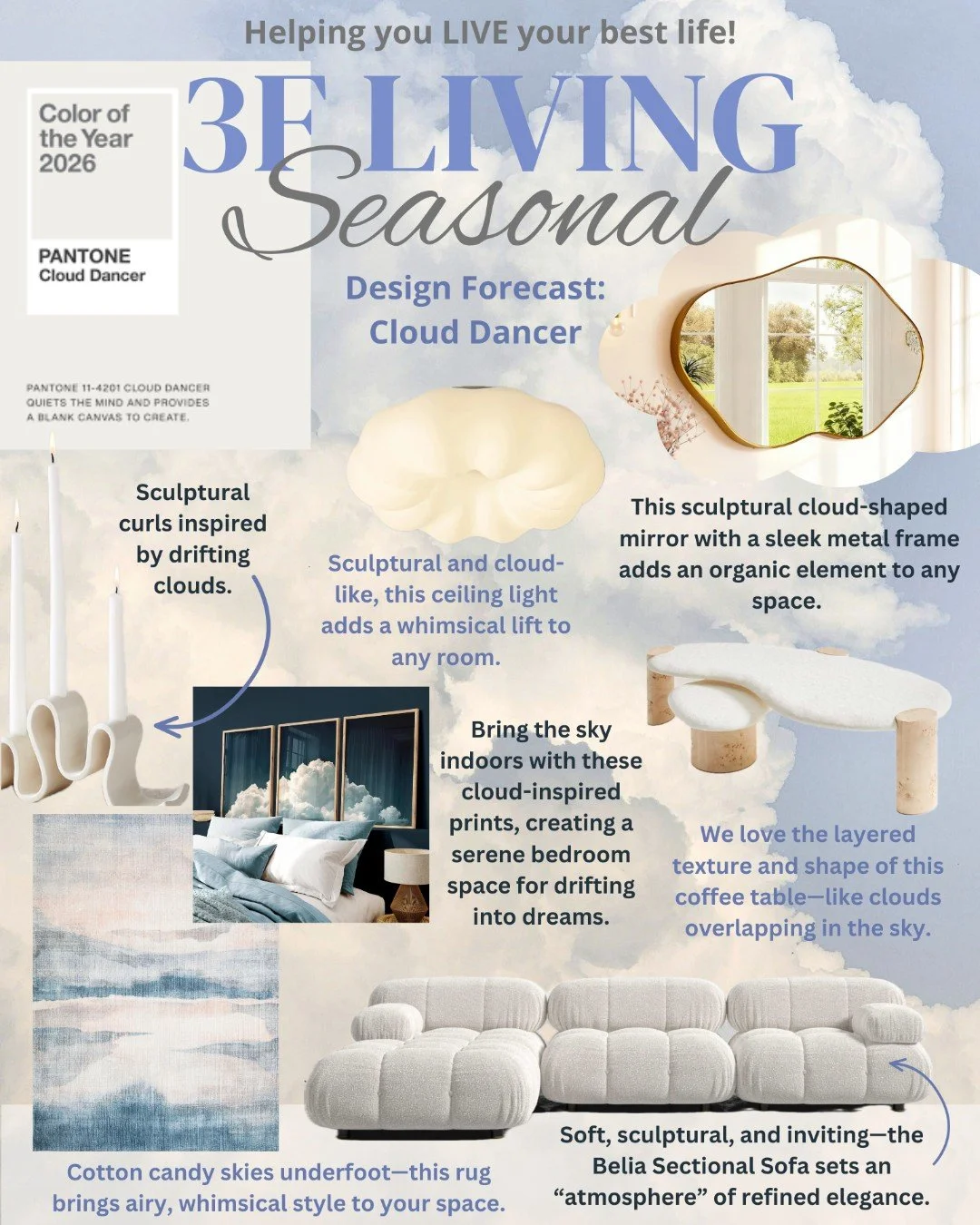 Floating on cloud nine ☁️✨

Our latest newsletter is all about Pantone&rsquo;s Color of the Year: Cloud Dancer&mdash;a soft, airy neutral that brings a sense of calm, light, and effortless elegance into the home.

We rounded up our favorite cloud-ins