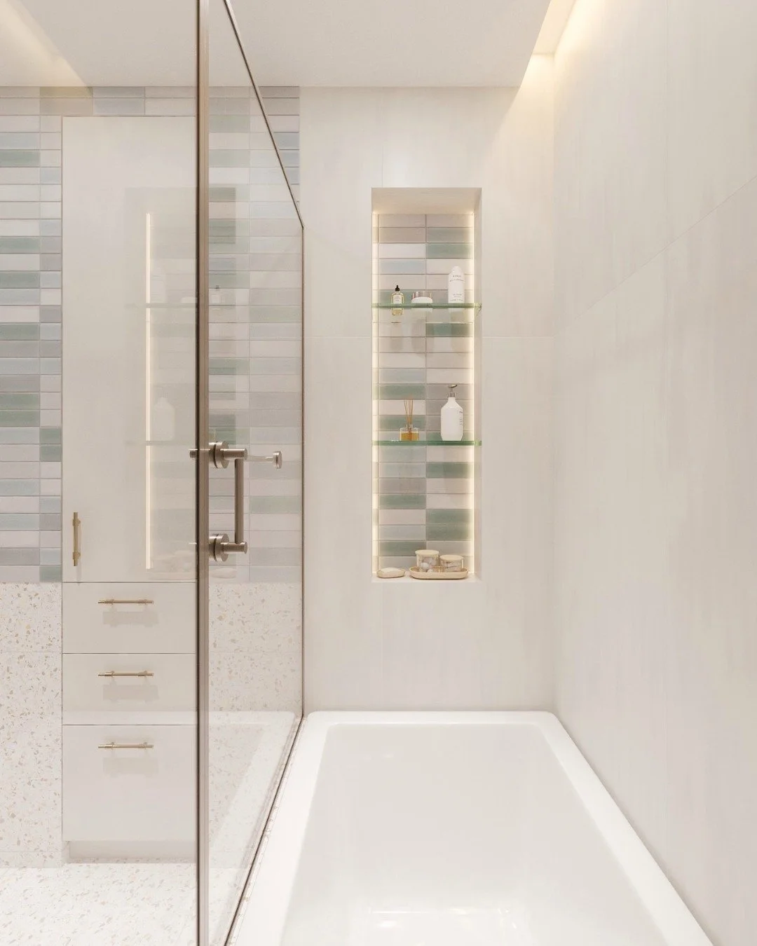 Who doesn&rsquo;t LOVE a shower niche that WOWs?!?!

There&rsquo;s something about that oversized niche moment that instantly elevates a tub-shower enclosure from standard to spa-worthy.

Two of our favorite niche upgrades?
&bull; Integrated LED ligh