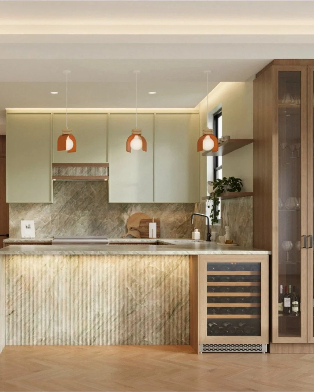 This St. Patrick&rsquo;s Day, we&rsquo;re celebrating with a kitchen that&rsquo;s pure charm in mint green. 💚 From the colored millwork to the natural stone with stunning green veining, every detail feels fresh, elegant, and full of personality. ✨

