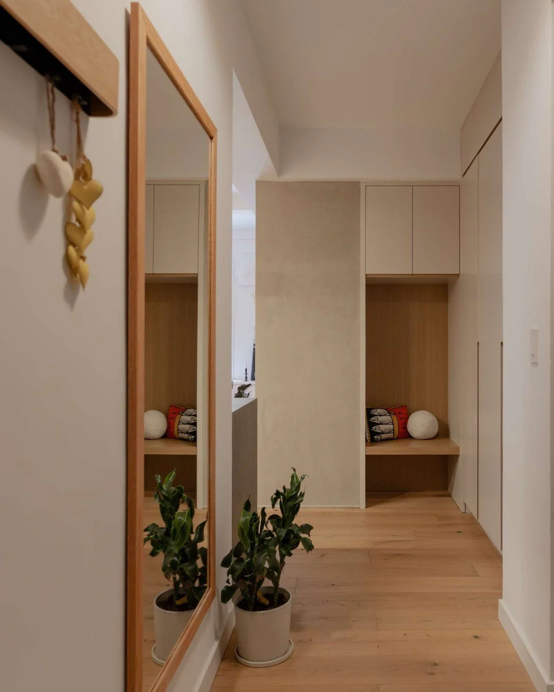 A thoughtful entry sets the tone for everything that follows.

Our signature custom millwork transforms this everyday moment into a highly functional, beautifully layered space&mdash;featuring built-in bench seating with open storage for shoes below,