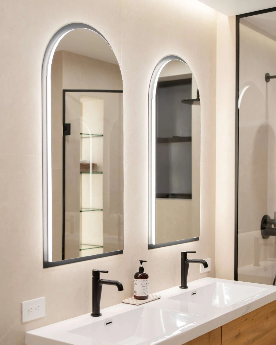 A medicine cabinet that doesn&rsquo;t disappear into the background &mdash; it anchors the entire space.

We used the Robern Presence Medicine Cabinet in this bathroom because it truly lives at the intersection of function and design. With its sculpt