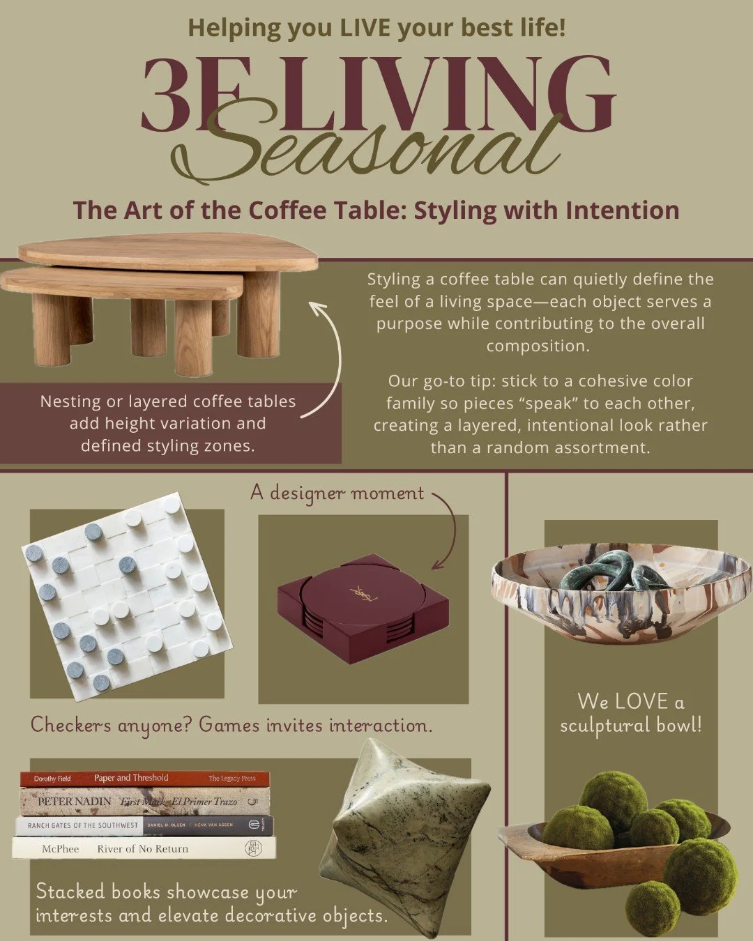 A well-styled coffee table can completely shape how your living space feels.

In our latest blog, we&rsquo;re sharing how to layer pieces with intention&mdash;and our go-to designer trick: stick to a cohesive color story so everything feels connected
