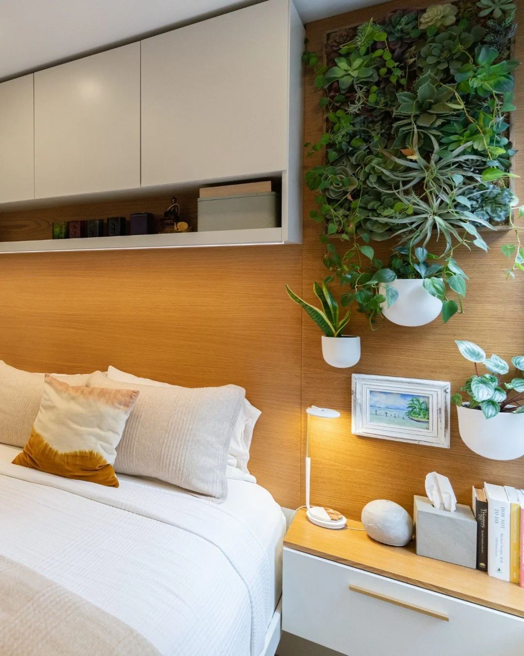 When designing bedrooms, we&rsquo;re always thinking about how to make the space feel layered and lived-in without overcrowding every surface. One of our favorite tricks? Bringing greenery onto the walls instead of the nightstands or dressers.

Wall-