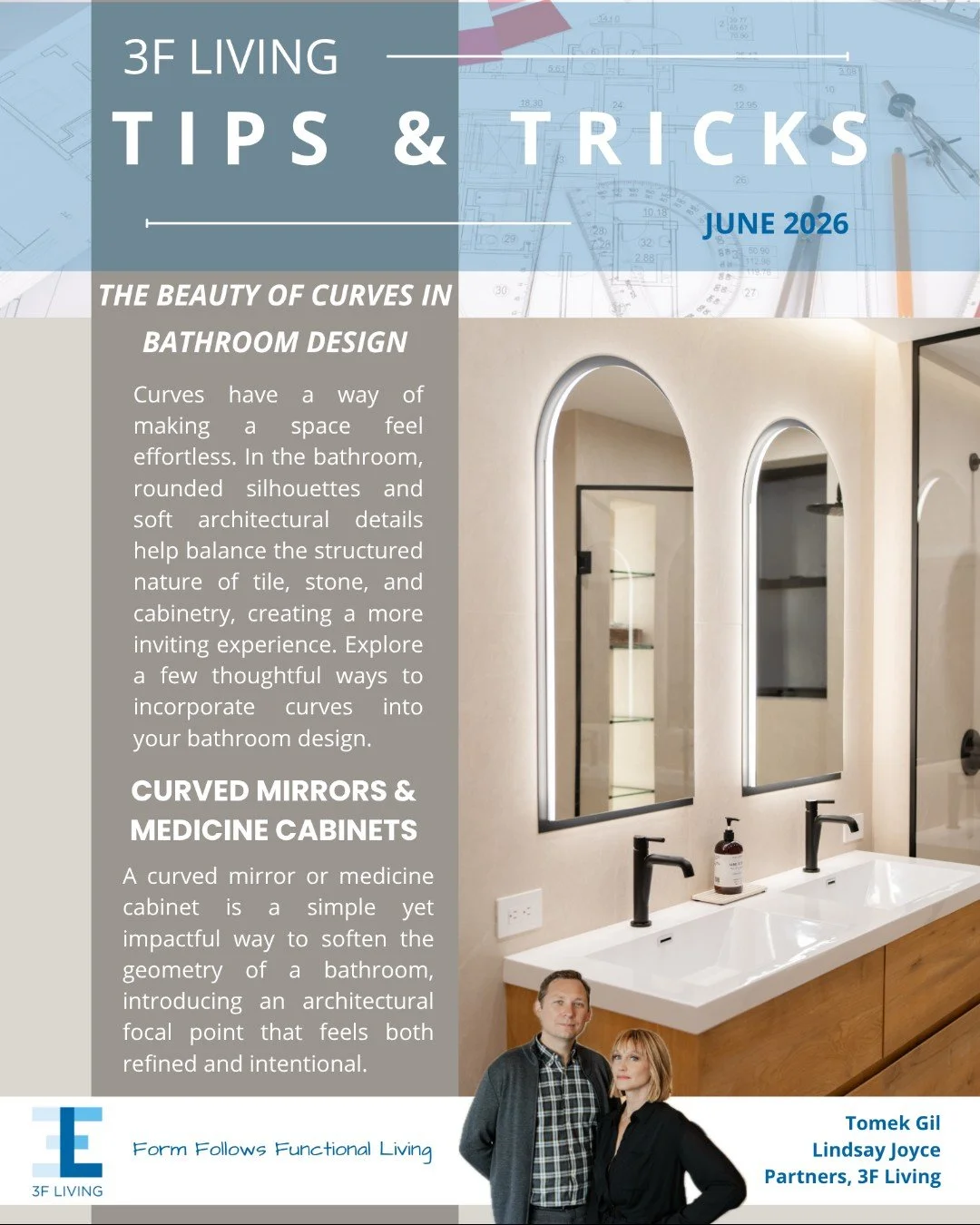 Curves have a way of making a space feel effortless. ✨

In the bathroom, rounded silhouettes and soft architectural details help balance the structured nature of tile, stone, and cabinetry &mdash; creating a space that feels calmer, warmer, and more 