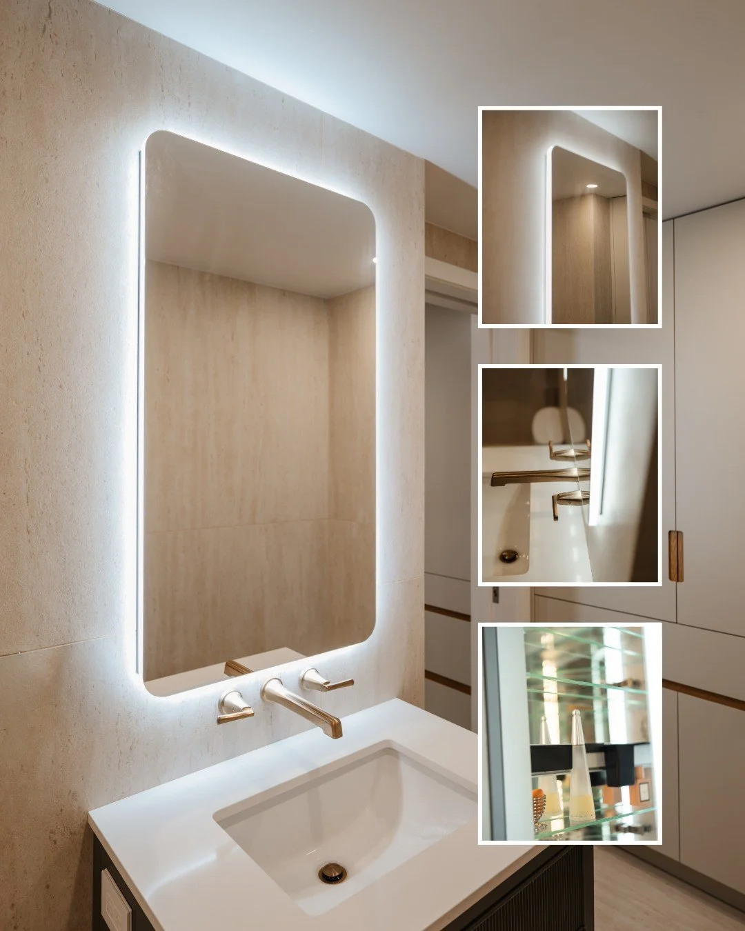 If we could, we would SHOUT it from the rooftops&hellip; the DETAILS make the DESIGN! ✨

We love how the Robern Presence Medicine Cabinet brings both beauty and functionality to this bathroom. With its softly rounded corners and elegant silhouette, i